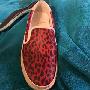 The Saint Laurent Paris sneaker Leopard  Slip-On Sneaker, Red size 36/6‎